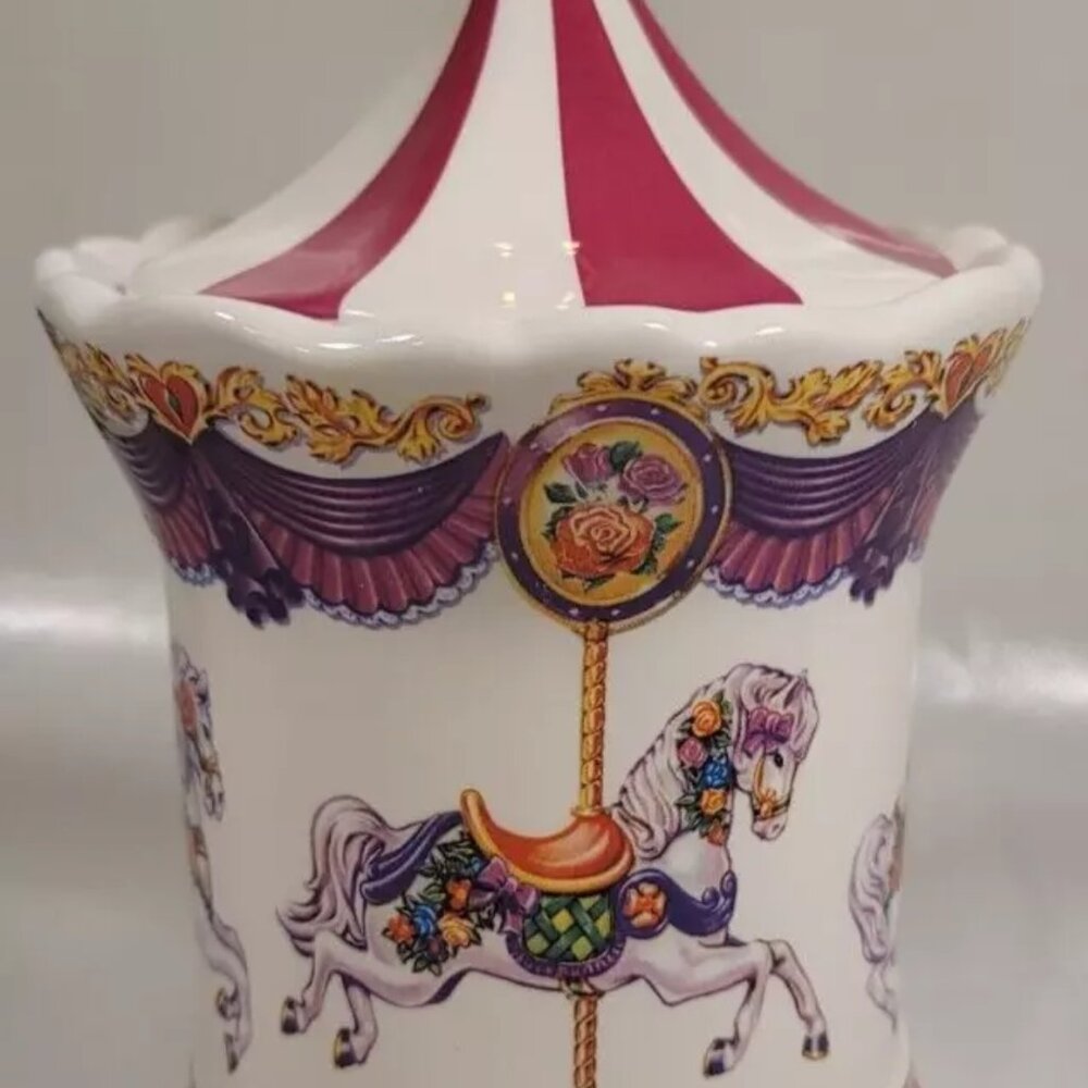 Telefores vintage musical  ceramic carousel  gift keepsake